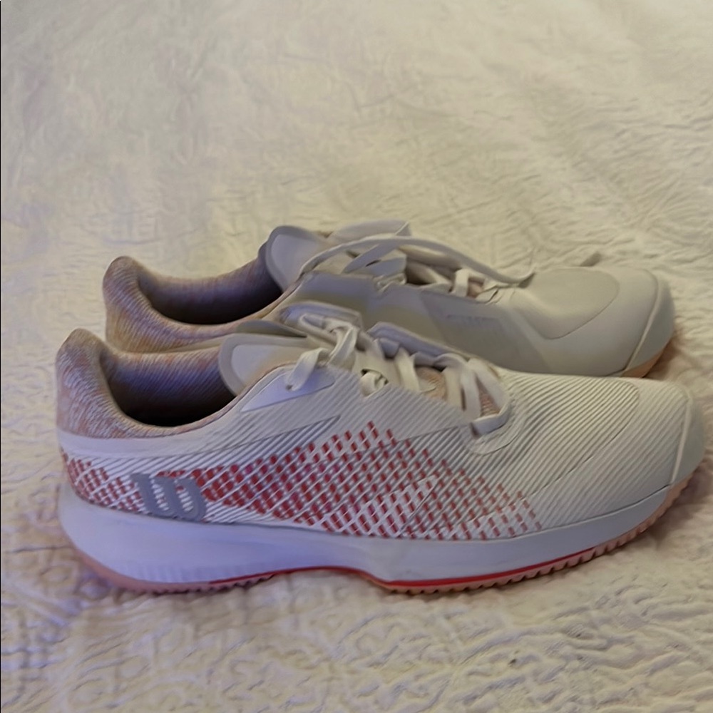 WilsonWomen's White and Red Athletic Shoes